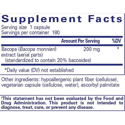 Pure Encapsulations Bacopa monnieri 180c