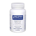 Supplement bottle labeled 'pure encapsulations Balanced Immune' on a white background