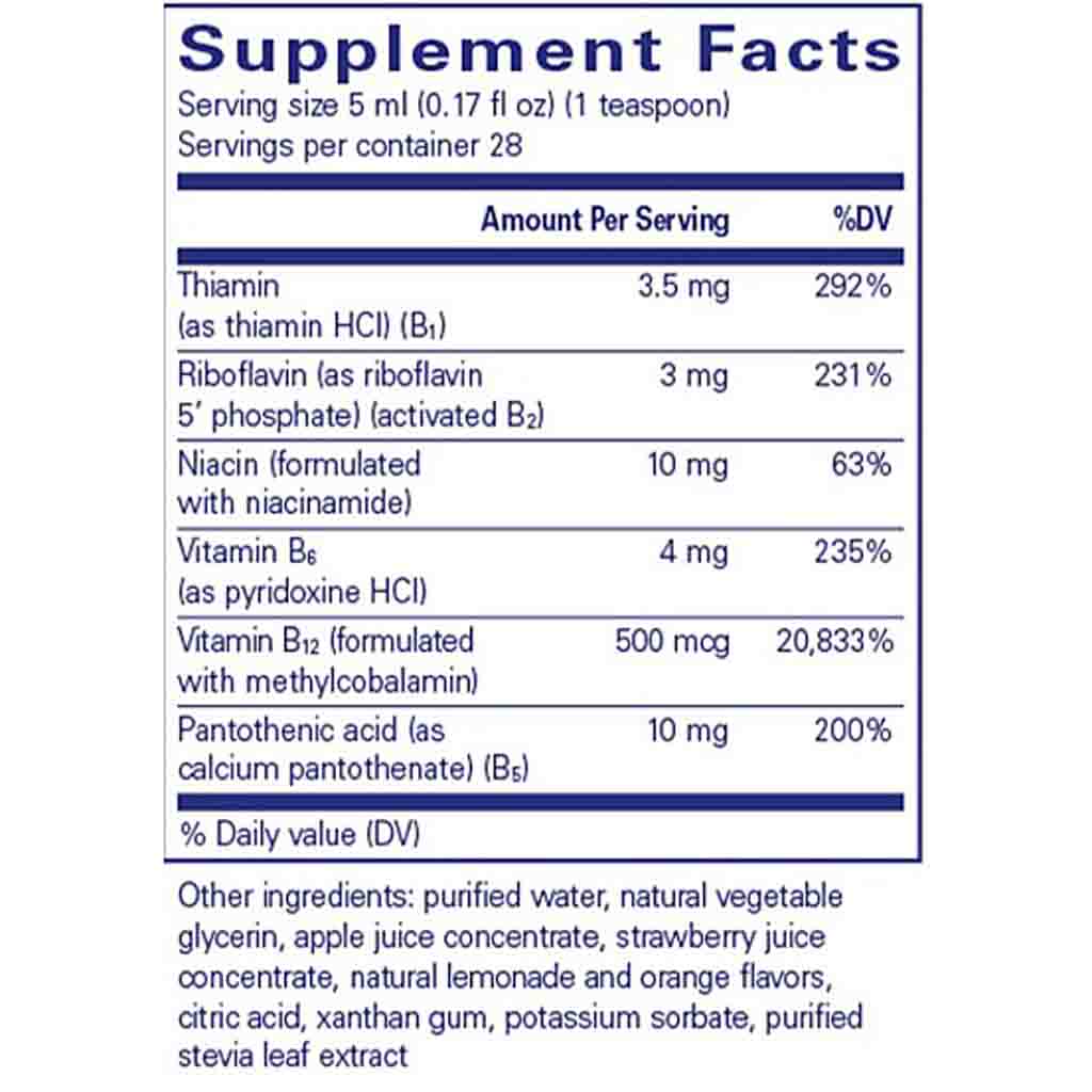 Pure Encapsulations B-COMPLEX LIQUID 140ML (4.73 FL OZ)