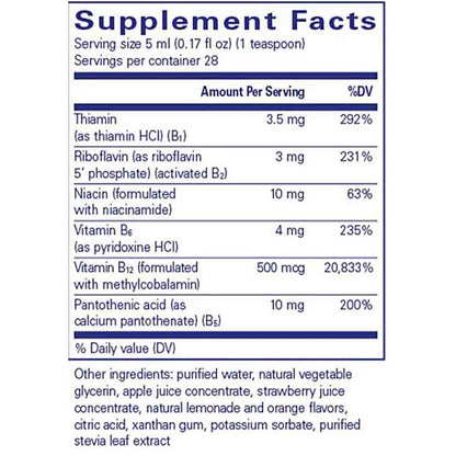 Pure Encapsulations B-COMPLEX LIQUID 140ML (4.73 FL OZ)