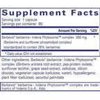 Supplement facts label for a Berbevis berberine complex capsule