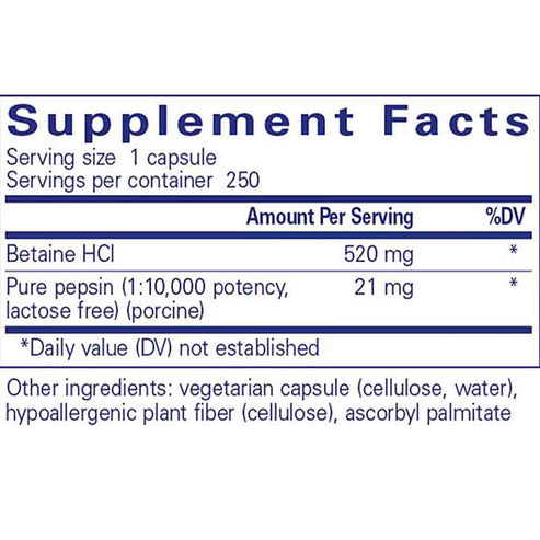 Pure Encapsulations Betaine HCl Pepsin 250c