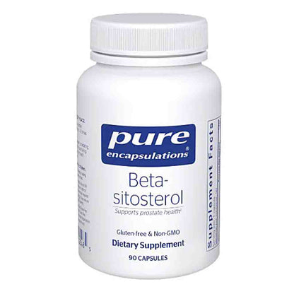 White supplement bottle labeled 'pure encapsulations Beta-sitosterol' on a white background