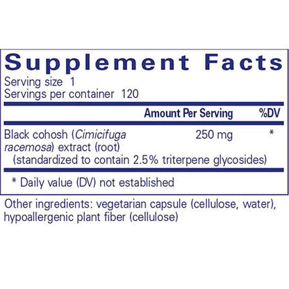 Pure Encapsulations Black Cohosh 2.5 250mg 120c