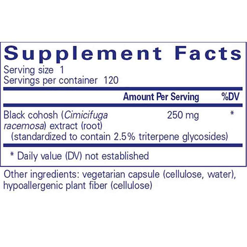 Pure Encapsulations Black Cohosh 2.5 250mg 120c