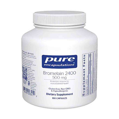 White supplement bottle labeled 'pure encapsulations' on a white background