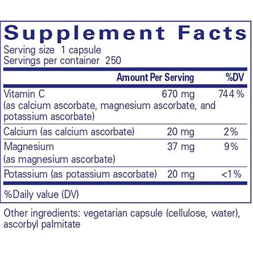 Pure Encapsulations Buffered Ascorbic Acid 250c