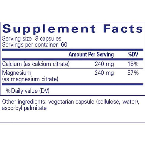 Pure Encapsulations Calcium Magnesium Citrate 180c