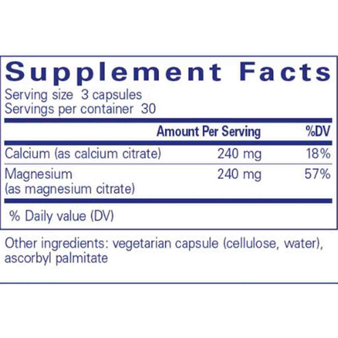 Pure Encapsulations Calcium Magnesium Citrate 90c