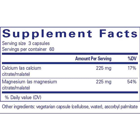Pure Encapsulations Calcium Magnesium (Citrate/Malate) 180c