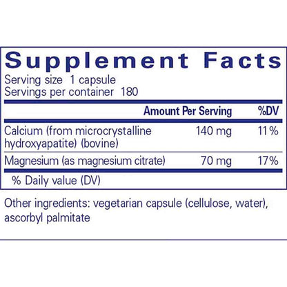 Pure Encapsulations Calcium (MCHA) with Magnesium 180c