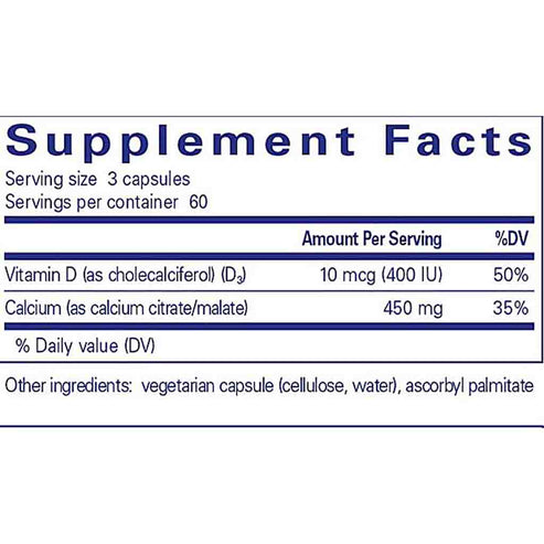 Pure Encapsulations Calcium with Vitamin D3 180c