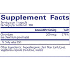 Pure Encapsulations Chromium Picolinate 200 mcg 180c