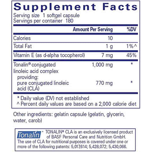 Pure Encapsulations CLA (conjugated linoleic acid) 1000 mg 180c