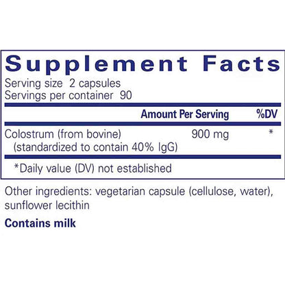 Pure Encapsulations Colostrum 40 percent IgG 180c