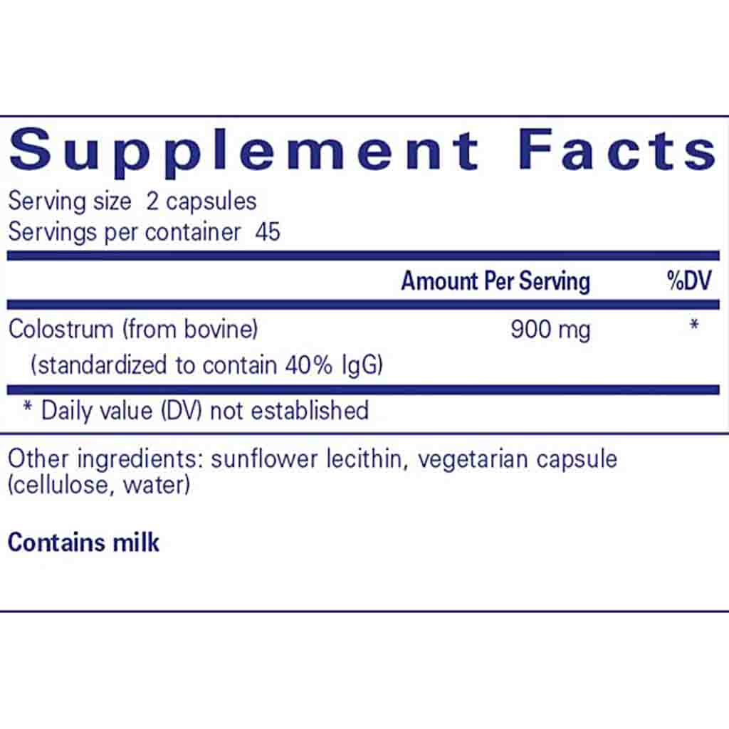 Pure Encapsulations Colostrum 40 percent IgG 90c