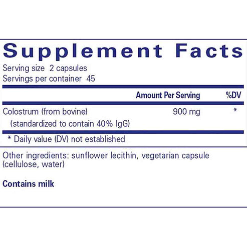 Pure Encapsulations Colostrum 40 percent IgG 90c