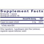 Pure Encapsulations Copper citrate 60c