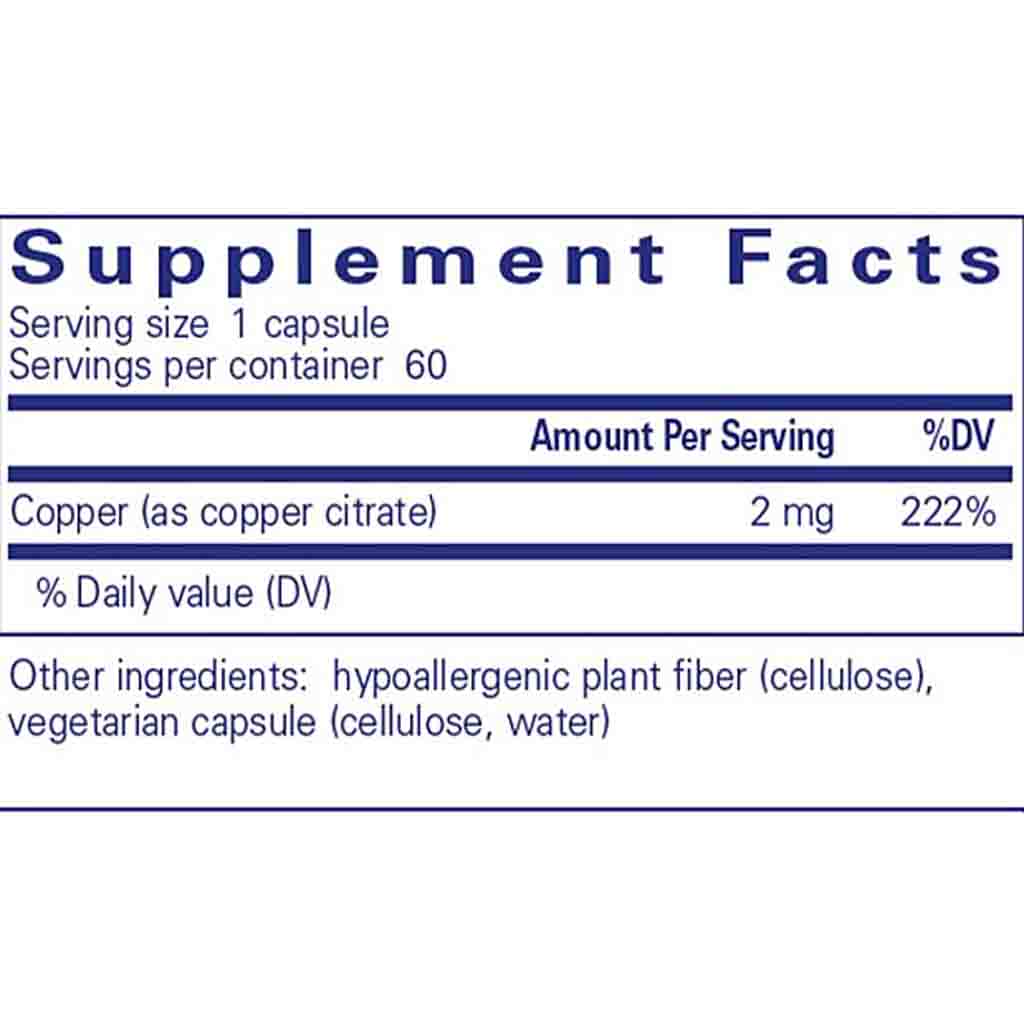 Pure Encapsulations Copper citrate 60c