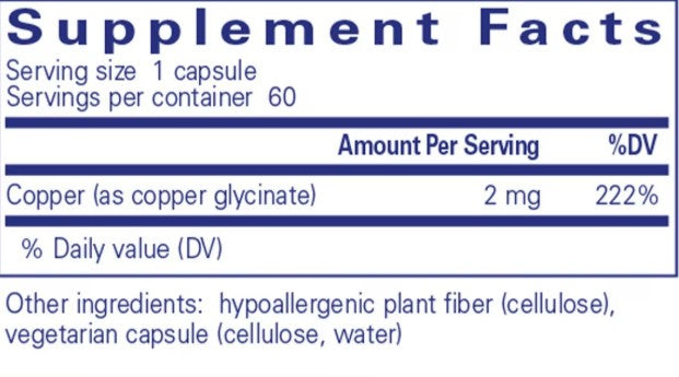 Pure Encapsulations Copper glycinate 60c