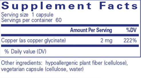 Pure Encapsulations Copper glycinate 60c