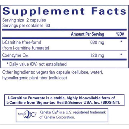 Pure Encapsulations CoQ10 l-Carnitine Fumarate 120