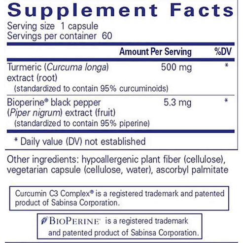 Pure Encapsulations Curcumin 500 with Bioperine 60c