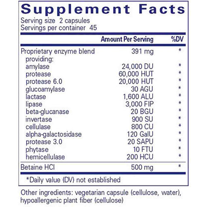 Pure Encapsulations Digestive Enzymes Ultra with Betaine HCL 90C