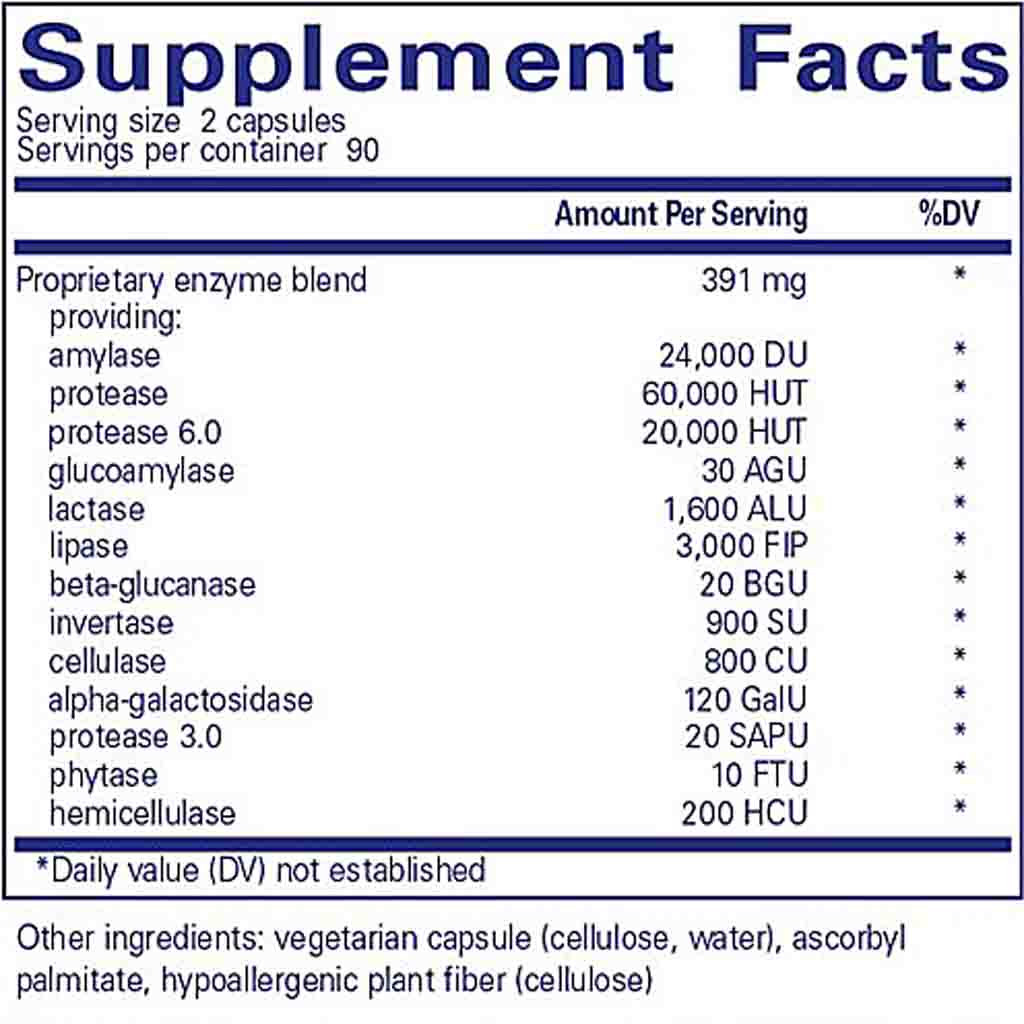 Pure Encapsulations Digestive Enzymes Ultra 180c