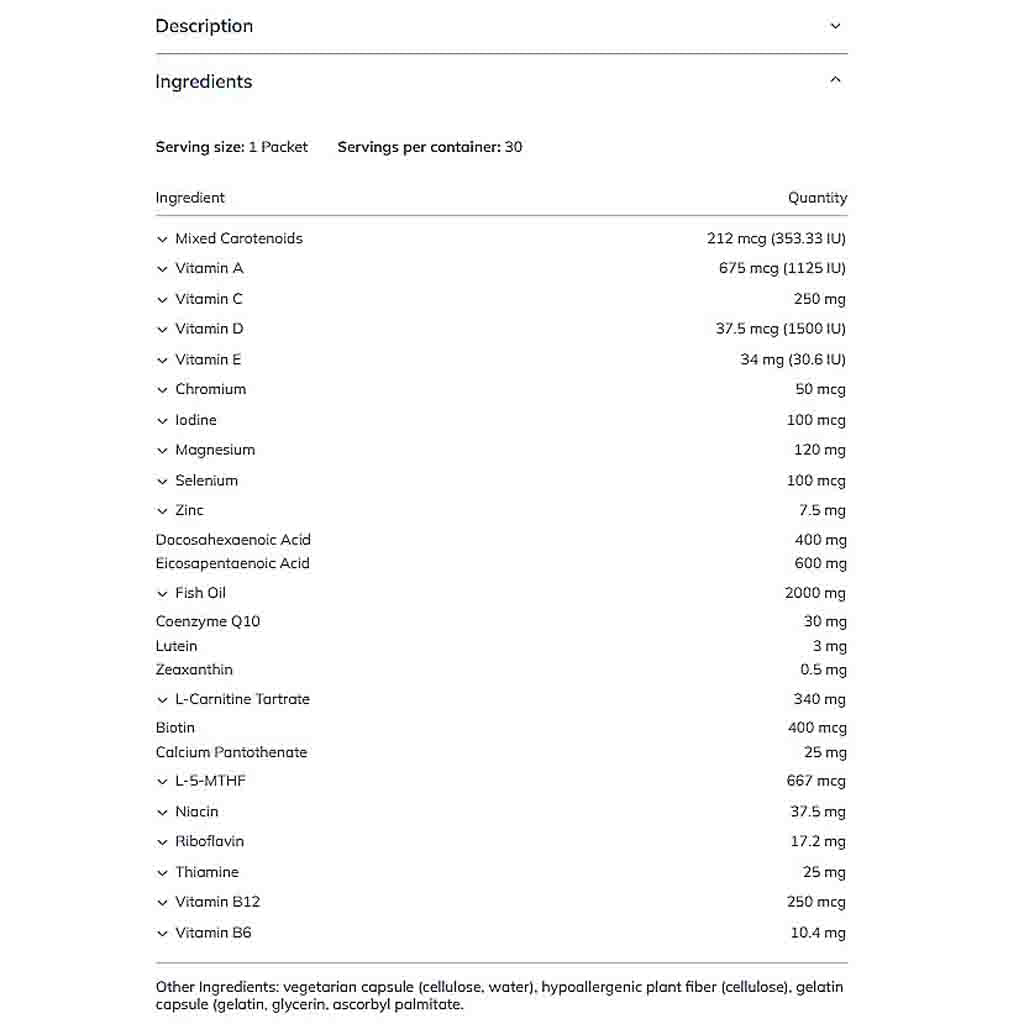 Pure Encapsulations Energize Plus Pure Pack 30pk