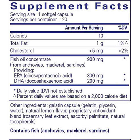 Pure Encapsulations EPA/DHA with lemon 120 softgels