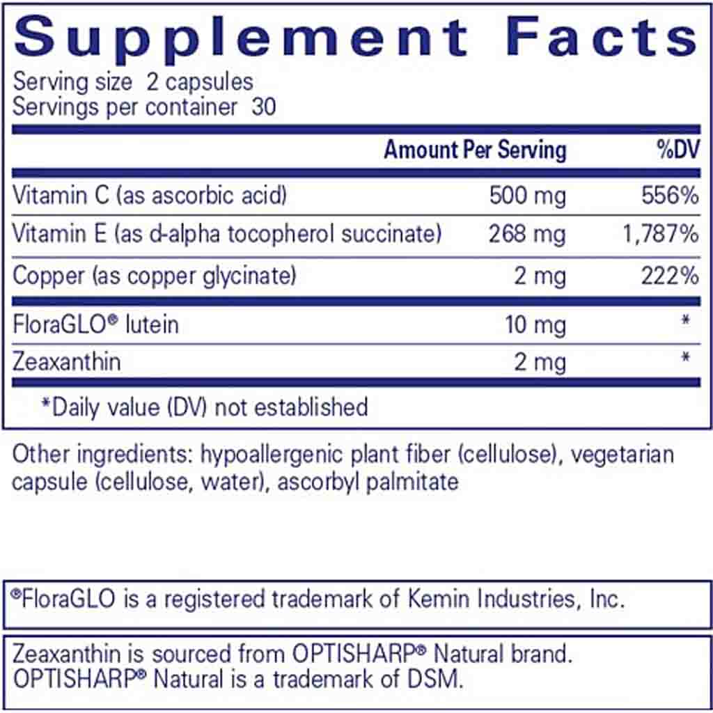 Pure Encapsulations EyeProtect Basics w/out Zinc 60C