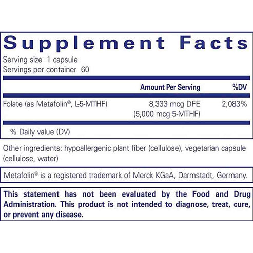 Pure Encapsulations Folate 5,000 60C