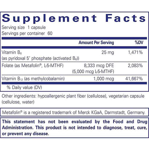 Pure Encapsulations Folate 5,000 Plus 60c