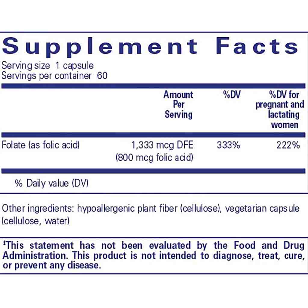 Pure Encapsulations Folic Acid 60c
