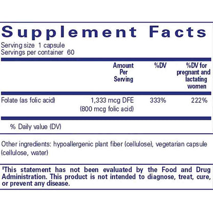 Pure Encapsulations Folic Acid 60c