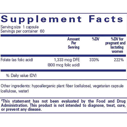 Pure Encapsulations Folic Acid 60c