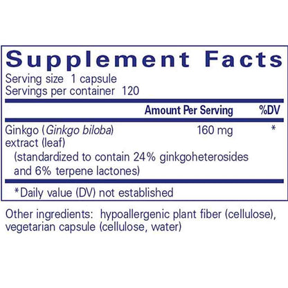 Pure Encapsulations Ginkgo 50 120c