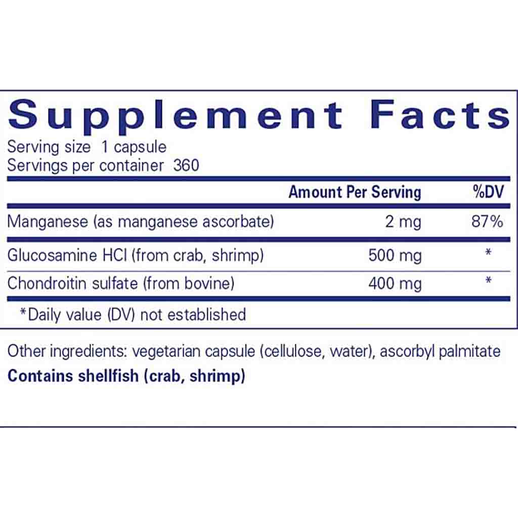 Pure Encapsulations Glucosamine Chondroitin with Manganese 360c