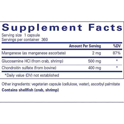 Pure Encapsulations Glucosamine Chondroitin with Manganese 360c
