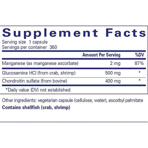 Pure Encapsulations Glucosamine Chondroitin with Manganese 360c