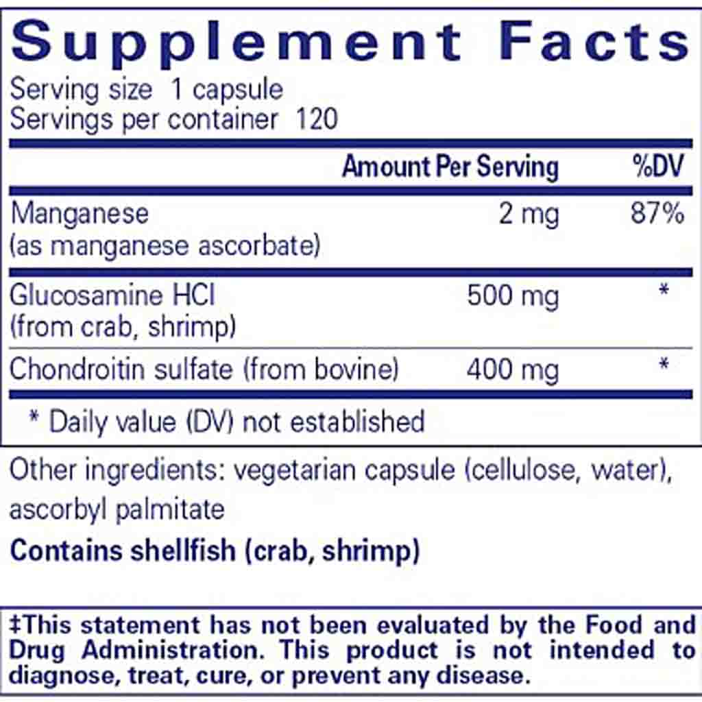 Pure Encapsulations Glucosamine Chondroitin with Manganese 120c