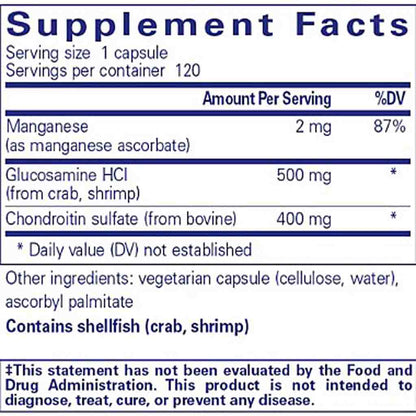 Pure Encapsulations Glucosamine Chondroitin with Manganese 120c