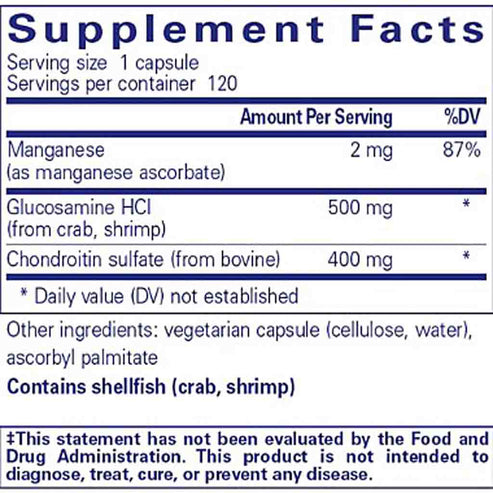 Pure Encapsulations Glucosamine Chondroitin with Manganese 120c