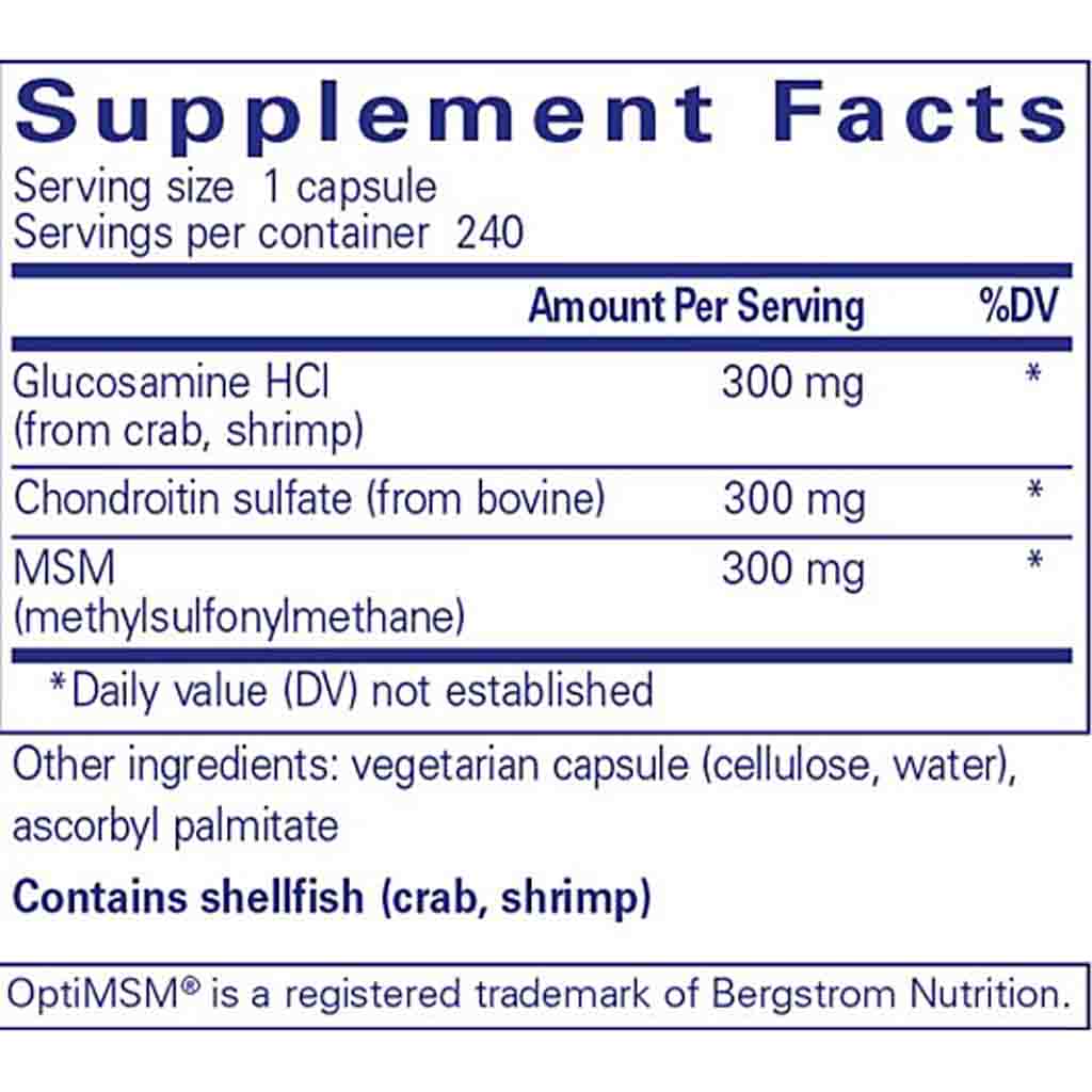 Pure Encapsulations Glucosamine Chondroitin with MSM 240c