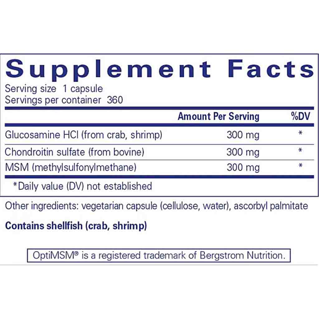 Pure Encapsulations Glucosamine Chondroitin with MSM 360c
