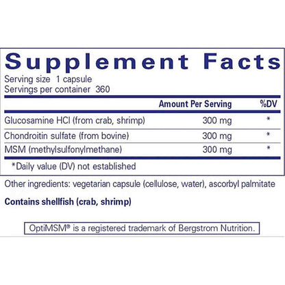 Pure Encapsulations Glucosamine Chondroitin with MSM 360c
