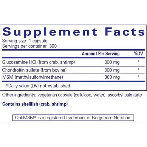 Pure Encapsulations Glucosamine Chondroitin with MSM 360c