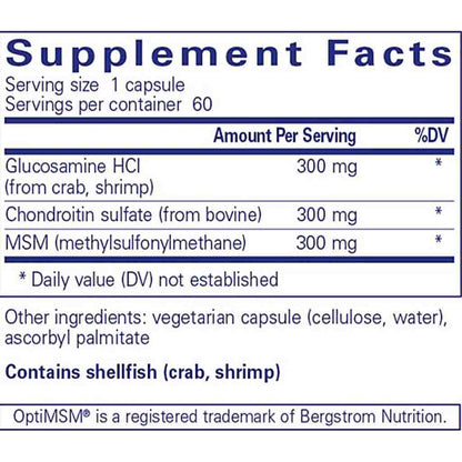 Pure Encapsulations Glucosamine Chondroitin with MSM 60c