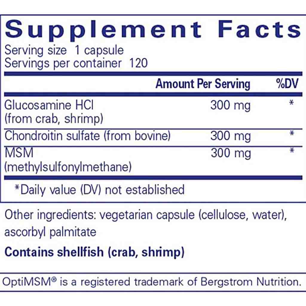 Pure Encapsulations Glucosamine Chondroitin with MSM 120c